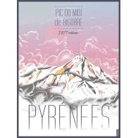 AFFICHE ILLUSTREE LE PIC DU MIDI DE BIGORRE 30 X40 CM